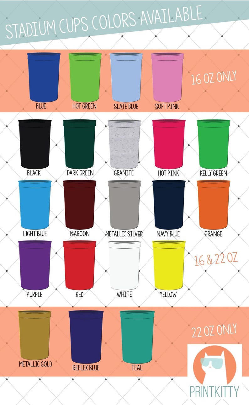 Custom Stadium Cups, Personalized Stadium Cups, Plastic Cup Favors, Custom Birthday Cups as Favors, Personalized Wedding Stadium Cup (170) image 5