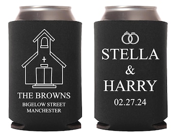 Customized Wedding Can Coolers as Favors, Beverages Can Coolers, Custom Wedding Can Cooler, Personalized Wedding Cocktail Can Coolers (305)