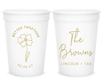 Better Together Stadium Cups, Wedding Stadium Cups, Custom Stadium Cups, Wedding Plastic Cups, Wedding Stadium Cup Favors, Custom Cups (190)