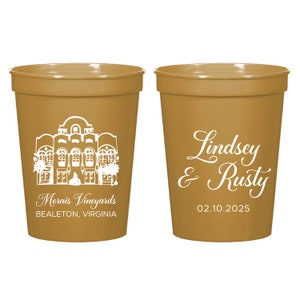 Custom Wedding Venue Stadium Cups Favors, Wedding Venue Stadium Cups, Customized Wedding Venue Stadium Cups, Custom Stadium Cup Favors (399)