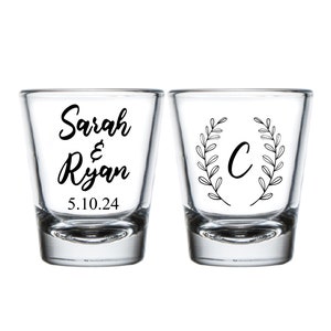 Custom Wedding Shot Glasses, Personalized Wedding Shot Glass Favors, Personalized Shot Glasses Wedding Favor, Custom Shot Glass Favors (277)