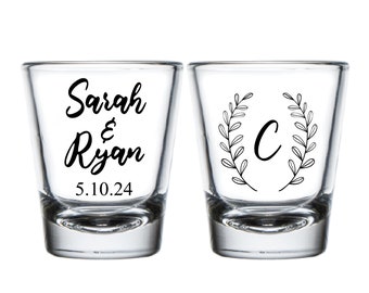 Custom Wedding Shot Glasses, Personalized Wedding Shot Glass Favors, Personalized Shot Glasses Wedding Favor, Custom Shot Glass Favors (277)