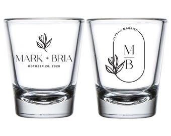 Cute Wedding Shot Glasses, Personalized Wedding Shot Glasses, Custom Wedding Shot Glasses, Custom Shot Glass Wedding Favor, Shot Glass (172)
