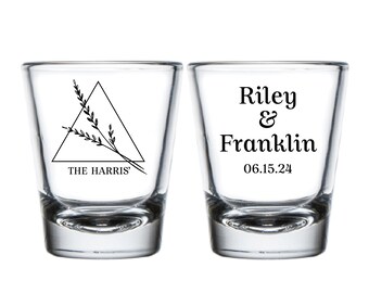 Custom Wedding Shot Glasses, Wedding Shot Glasses as Favors and Gifts, Customized Wedding Cocktail Shot Glasses, Custom Shot Glasses (299)