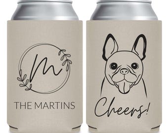 Pet Wedding Can Coolers, Can Cooler Wedding Favors, Personalized Pet Wedding Beer Huggers, Customized Can Coolers as Pet Wedding Favor (358)