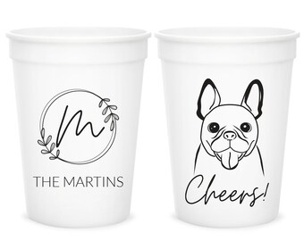 Stadium Cup Wedding Favors, Personalized Pet Wedding Stadium Cups, Customized Plastic Cups as Pet Wedding Favor, Personalized Cup Gift (358)