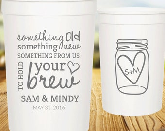 Customized Wedding Cups, Wedding Cups for Wedding Favor Keepsake cups - Wedding Cups, 16oz Customized Party Cups, Wedding Favor Cups (157)