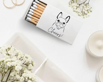 Customized White Head Match Favors, Custom Matchboxes Memorable Keepsakes, Personalized Pet Wedding Matchbox, Customized Matches Favor (358)