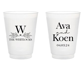 Customized Frosted Cups as Favors, Custom Wedding Frosted Cup Favor, Personalized Frosted Cup Wedding Favor, Custom Frosted Cups Favor (295)