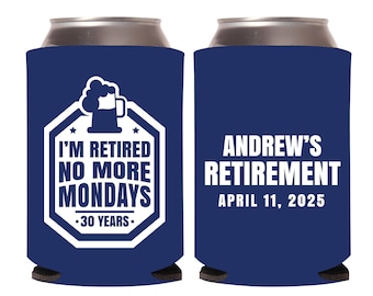 Personalized Retirement Can Coolers, Retirement Can Coolers, Retirement Drink Holders, Retirement Party Favors, Retirement Can Coolers (368)