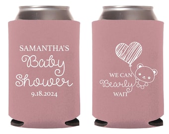 Baby Shower Drink Holders, Personalized Can Coolers Favors, Custom Baby Shower Can Coolers, Personalized Baby Shower Can Cooler Favors (371)