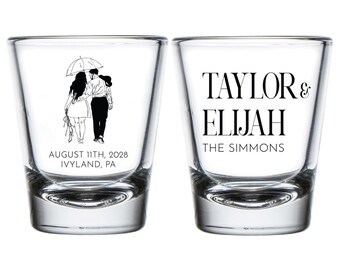 Personalized Portrait Wedding Shot Glass, Custom Shot Glass Wedding Favors, Customized Wedding Favors, Shot Glasses for Wedding Favors (429)