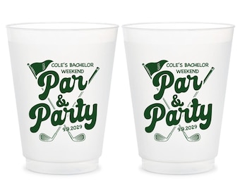 Customized Bachelor Weekend Frosted Cup, Par & Party Bachelor Weekend Frosted Cup Favor, Personalized Bachelor Party Frosted Cup Favor (463)