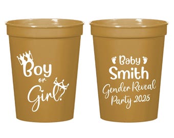 Boy Or Girl Stadium Cups, Custom Gender Reveal Stadium Cups, Custom Gender Reveal Stadium Cups, Boy Or Girl Gender Reveal Stadium Cups (393)