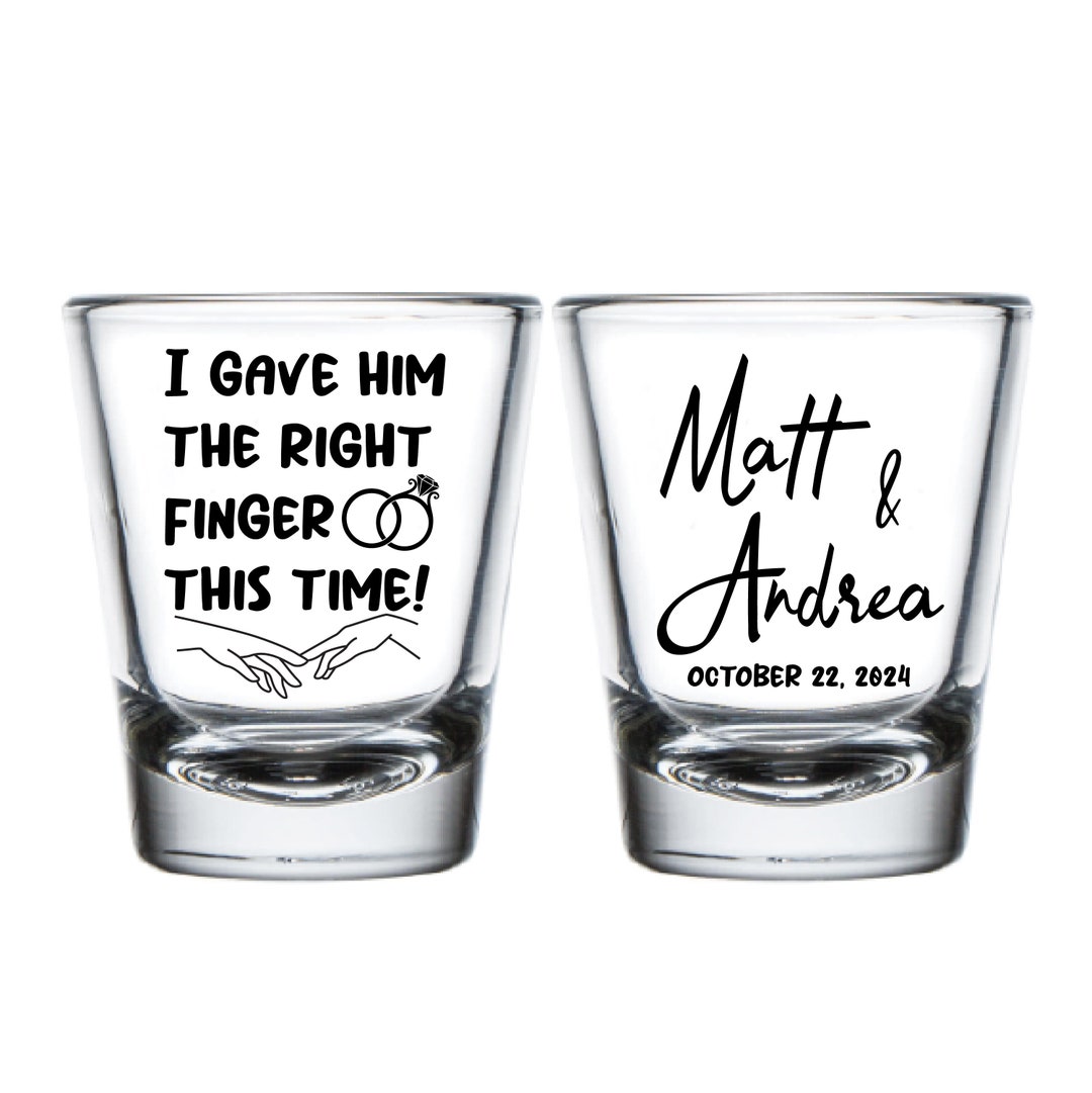 Custom Wedding Shot Glasses, Personalized Wedding Shot Glass Favors