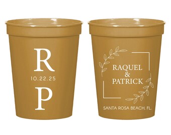 Personalized Wedding Stadium Cup Favors, Customized Wedding Stadium Cup, Custom Stadium Cup Wedding Favor, Wedding Custom Stadium Cups (398)
