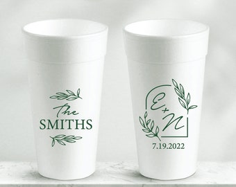 Wedding Foam Cups, Custom Foam Cup Wedding Favors, 20oz Foam Cups, Personalized Foam Cups, Customized Cups, Wedding Foam Cup Favors (170)