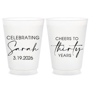 Personalized Cups, Custom Cups for Party, Custom Party Cups, 30th Birthday Frosted Cups, Customized Frosted Cups, Custom Birthday Cups (166) image 3