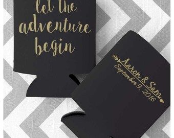 Customized Wedding Can Coolers, Personalized Wedding Can Coolers, Custom Wedding Beer Huggers, Custom Beer Hugger Favors, Custom Favors (58)