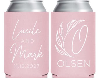 Personalized Stubby Holders for Weddings, Custom Wedding Rehearsal Can Coolers, Wedding Rehearsal Cooler Favors, Custom Wedding Favors (171)
