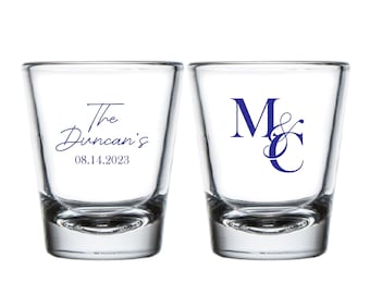 Custom Wedding Shot Glasses, Personalized Shot Glasses for Weddings, Custom Wedding Shot Glass Favors, Custom Shot Glass Wedding Favor (319)