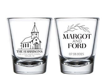 Custom Venue Photo Shot Glasses, Personalized Venue Photo Shot Glass Wedding Favors, Custom Wedding Shot Glass Favor, Customized Favor (418)