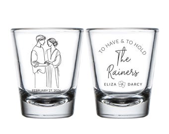 Personalized Wedding Shot Glasses, Wedding Photo Shot Glass Favors, Custom Photo Shot Glass Wedding Favor, Customized Shot Glass Favor (417)