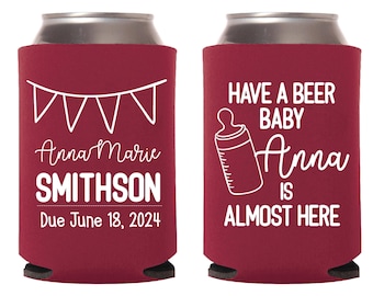 Baby Shower Can Cooler Favors - Funny Baby Shower Can Cooler - Rustic Favors Baby Shower Can Coolers New Member in Family Can Cooler (11)