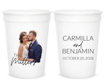 Personalized Full Color Wedding Stadium Cups, Custom Wedding Photo Stadium Cup Favors, Customized Full Color Photo Stadium Cups Favors (409)