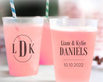 Custom Frosted Cups, Custom Plastic Cups, Personalized Wedding Favors Plastic Cups, Custom Wedding Favors Frosted Cups, Cups as Favors (179)