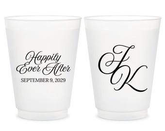 Personalized Wedding Frosted Cups, Frosted Cups as Favors, Customized Frosted Cup as Favors for Wedding, Custom Frosted Cups as Favors (452)
