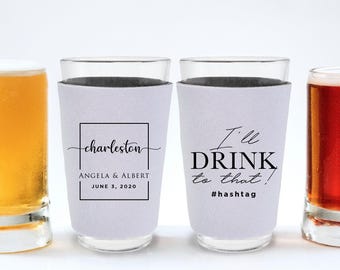 Personalized Wedding Pint Wrap, Custom Wedding Pint Sleeves, Customized Wedding Pint Glass Sleeve, Pint Sleeves, Wedding Glass Sleeves (112)