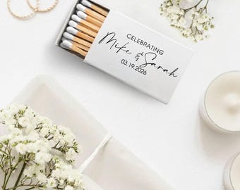 Custom Matchboxes Memorable Keepsakes, Customized White Head Match Favors, Personalized Wedding Matchboxes, Customized Matchbox Favors (166)