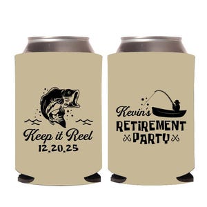 Keepin It Reel Retirement Party Can Coolers, Personalized Retirement Party Fishing Can Cooler, Custom Can Coolers For Retirement Party (397)