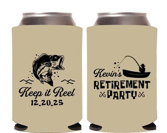 Keepin It Reel Retirement Party Can Coolers, Personalized Retirement Party Fishing Can Cooler, Custom Can Coolers For Retirement Party (397)