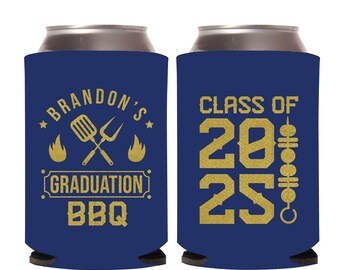 Custom Graduation Barbecue Can Coolers, Personalized Graduation Bbq Can Cooler Favors, Customized Graduation Party Beer Huggers Favors (389)