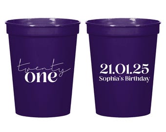 21St Birthday Stadium Cups Favors, Custom 21St Birthday Stadium Cups, Stadium Cups Favors For Birthday, Twenty One Stadium Cups Favors (376)