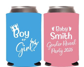 Boy Or Girl Can Coolers, Custom Gender Reveal Can Cooler, Personalized Gender Reveal Can Cooler, Boy Or Girl Gender Reveal Can Coolers (393)