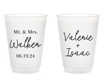 Personalized Wedding Frosted Cups, Custom Wedding Frosted Cups, Frosted Cups, Frosted Cups for Party, Custom Frosted Cups as Favors (314)