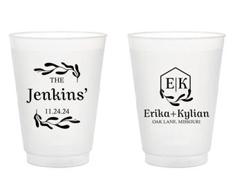 Custom Wedding Frosted Cups, Custom Wedding Frosted Cups, Personalized Wedding Frosted Cups, Frosted Cups as Favors, Frosted Cup Favor (292)