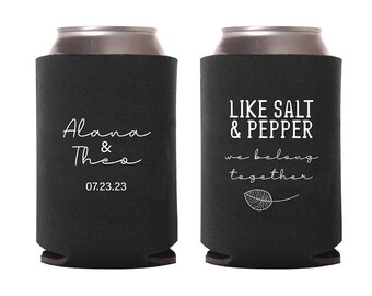 We Belong Together Can Coolers, Personalized Wedding Beer Hugger, Can Coolers Favors, Can Cooler for Party, Custom Wedding Can Cooler (287)