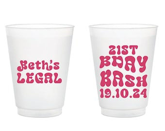 21St Birthday Bash Frosted Cups, Personalized 21St Birthday Bash Frosted Cups Favors, Legal Birthday Frosted Cups, Custom Frosted Cups (378)