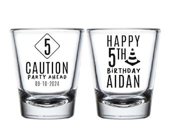Party Ahead Birthday Shot Glasses, Custom Birthday Shot Glasses, Custom Shot Glasses as Birthday Favors, Custom Shot Glasses for B-Day (140)