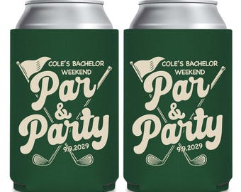 Customized Bachelor Weekend Can Coolers, Par & Party Bachelor Weekend Can Cooler Favors, Personalized Bachelor Party Can Cooler Favors (463)