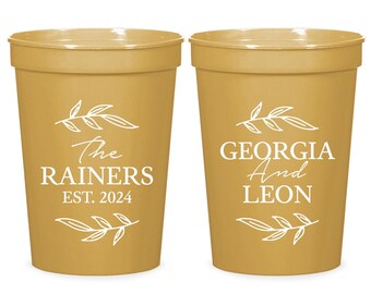 Personalized Wedding Stadium Cups, Custom Wedding Plastic Cups Favors, Custom Stadium Cups Wedding Favors, Wedding Plastic Cups Favors (373)
