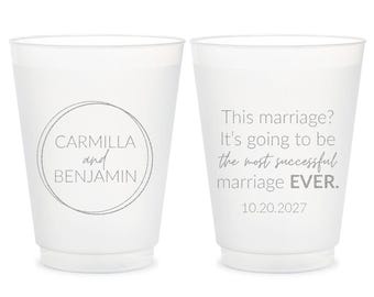 Trump Themed Wedding Frosted Cups, Custom Wedding Frosted Cup Favors, Custom Funny Wedding Frosted Cup Favor, Custom Frosted Cup Favor (415)