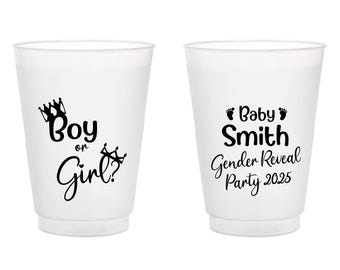 Boy Or Girl Frosted Cups, Custom Gender Reveal Frosted Cups, Custom Gender Reveal Frosted Cups, Boy Or Girl Gender Reveal Frosted Cups (393)