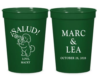 Salud Pet Wedding Stadium Cups, Personalized Pet Wedding Stadium Cup Favors, Customized Stadium Cups Wedding Favor, Custom Stadium Cup (430)
