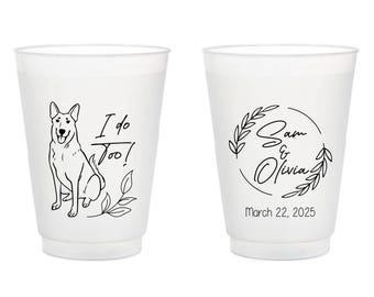 Custom Pet Wedding Frosted Cup Favors, Custom I Do Too Pet Wedding Frosted Cups, Dog Wedding Frosted Cup Favor, Pet Frosted Cup Favors (400)