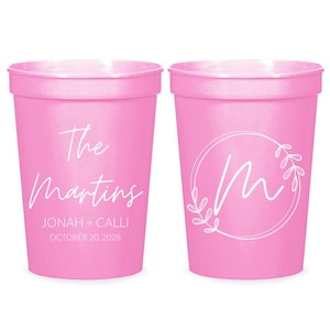 Custom Wedding Stadium Cups, Personalized Wedding Stadium Cups, Custom Wedding Stadium Cups Favors, Custom Plastic Cups Wedding Favors (175)